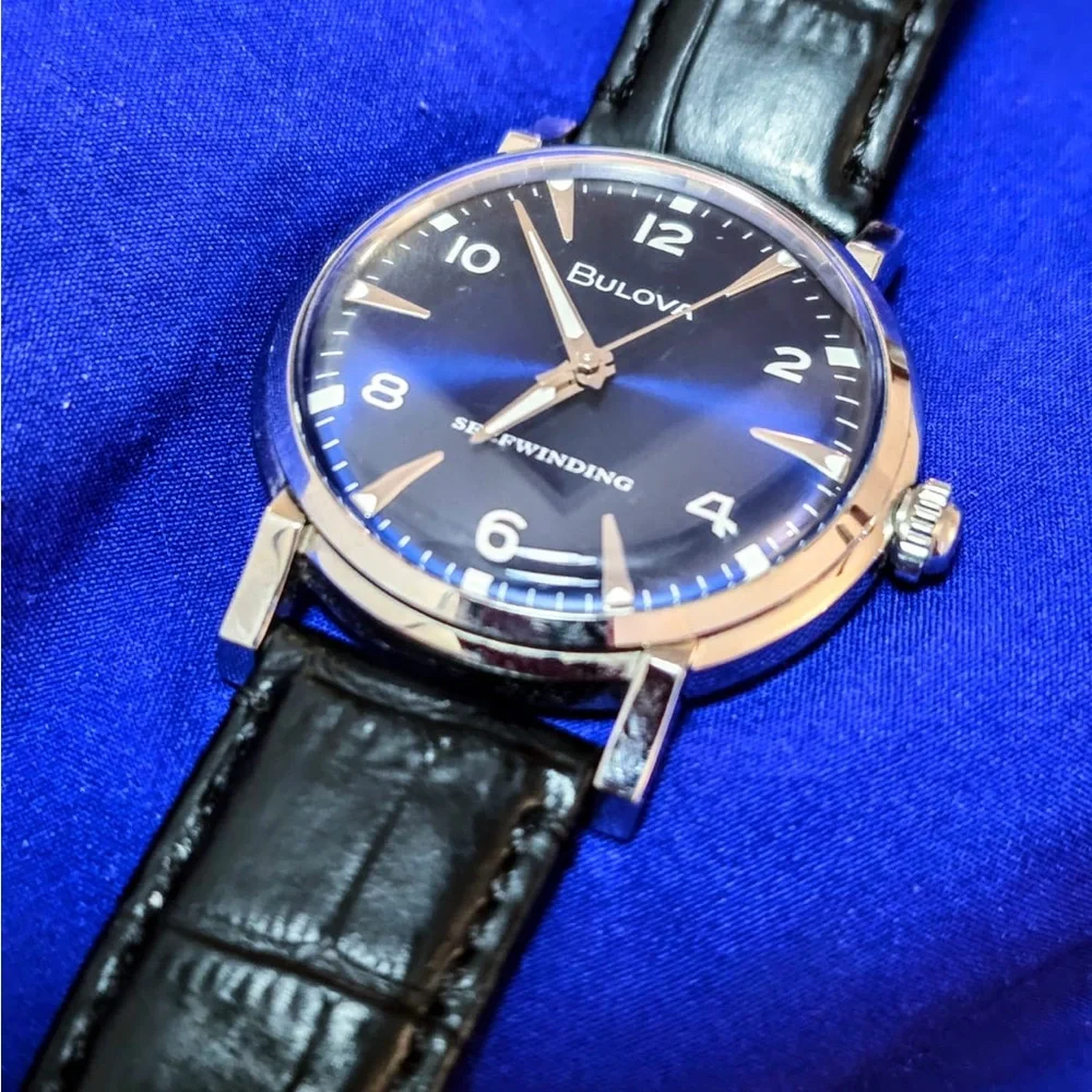 Bulova 96A242 Classic Automatic Blue Dial Mens Watch